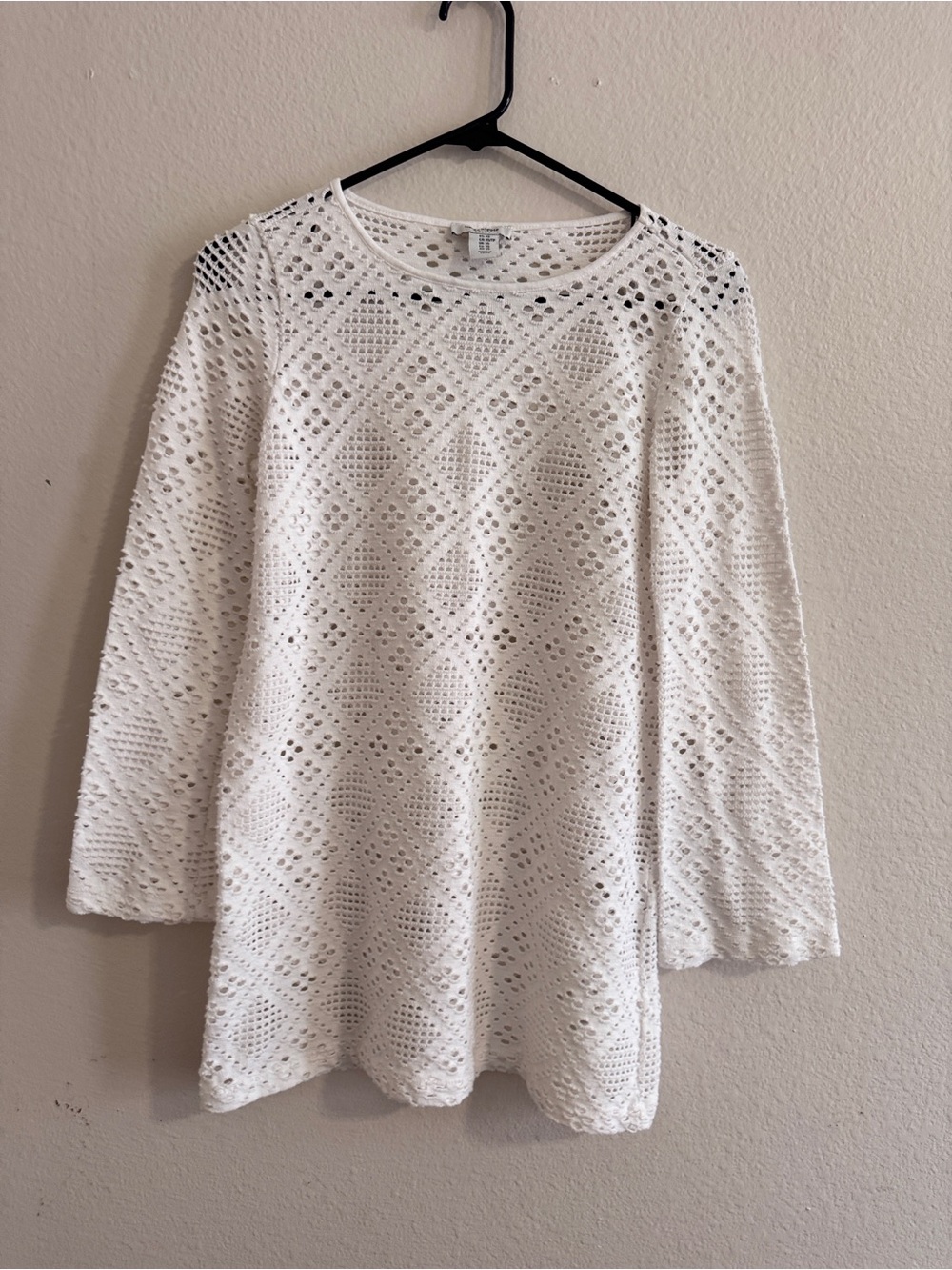 Haute Hippie White Crochet Swim Coverup, Size XS